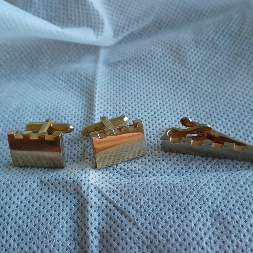 Cuff Link & Tie Clip Combo / Cuff Links And Tie Clip / Cuff link Tie Clip